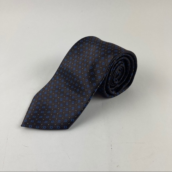 Barberini Tie Mens Black Blue Polka Dot 100% Silk Roma Made in Italy - Picture 1 of 5